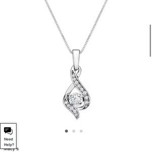 Diamond Teardrop 18" Pendant Necklace in 14k White Gold